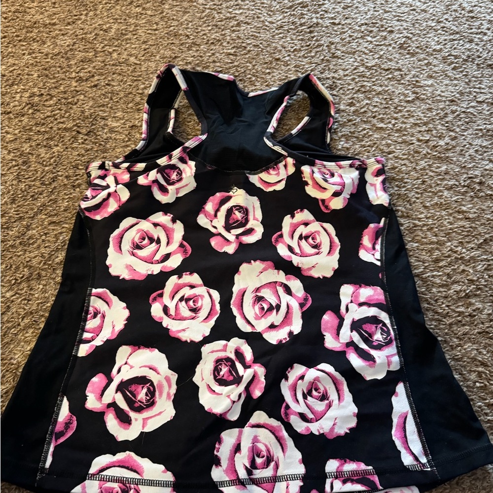 Floral Racerback Women's Top - Picture 2 of 4